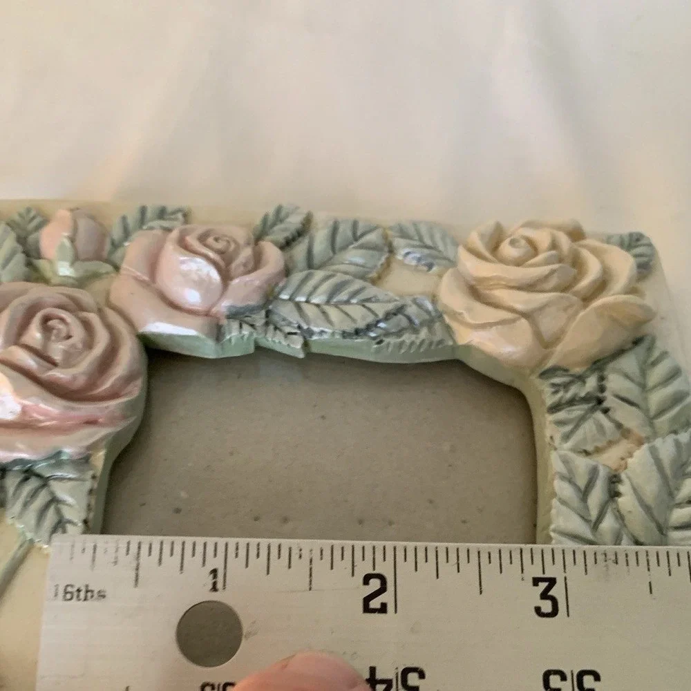Figi Graphics Vintage Picture Frame Set 2 1990 Rose Floral Pink Cream PF-GN-34